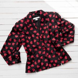 Heart Print Blazer (100% Silk)
